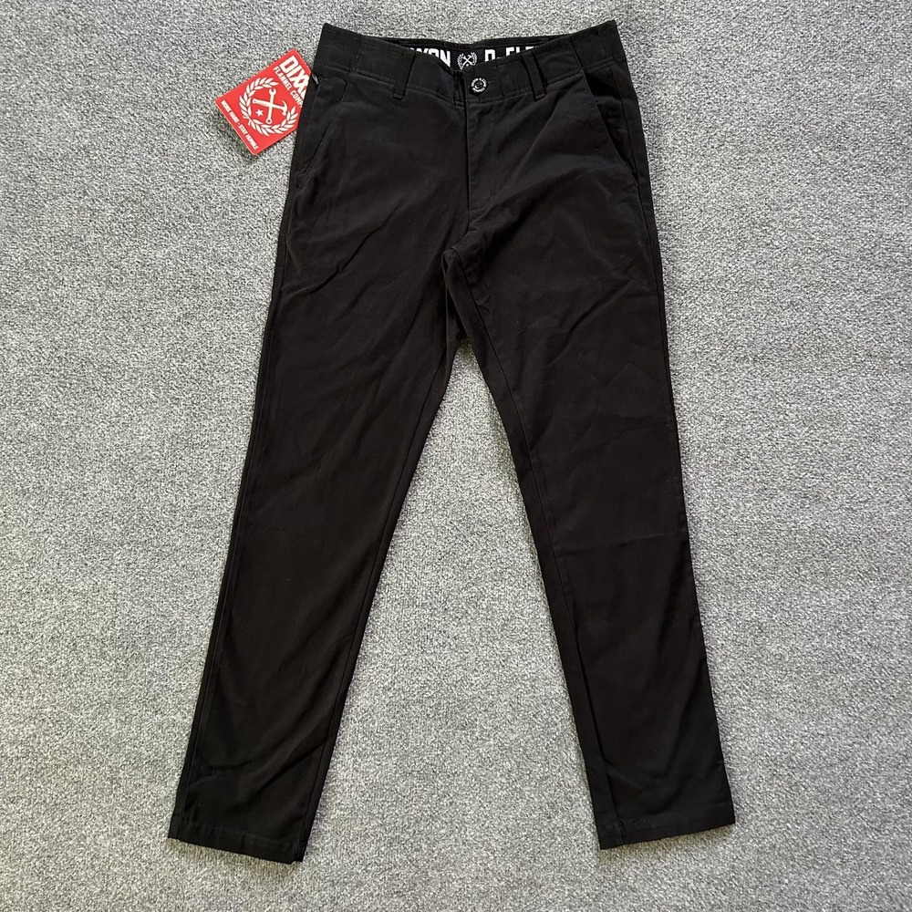 Dixxon Pants Mens 30x32 Black D-Flexx Stretch Twill Chino Workwear Zip Pocket P4